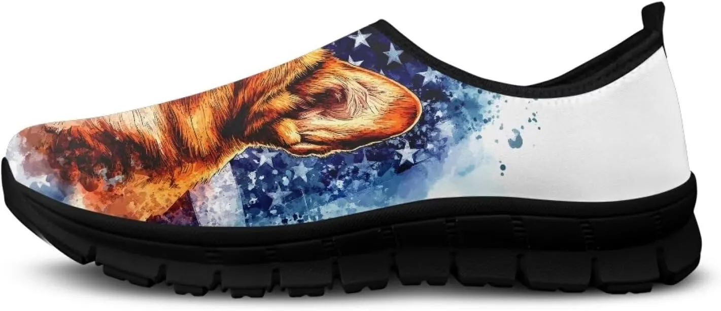Pxjivorg Women's Art Pattern Slip-On Sneakers Casual Low-Top Flat Dress Shoes Soft Shoes Ladies Non-Slip Workout Holiday Shoes US Size 5.5-11.5