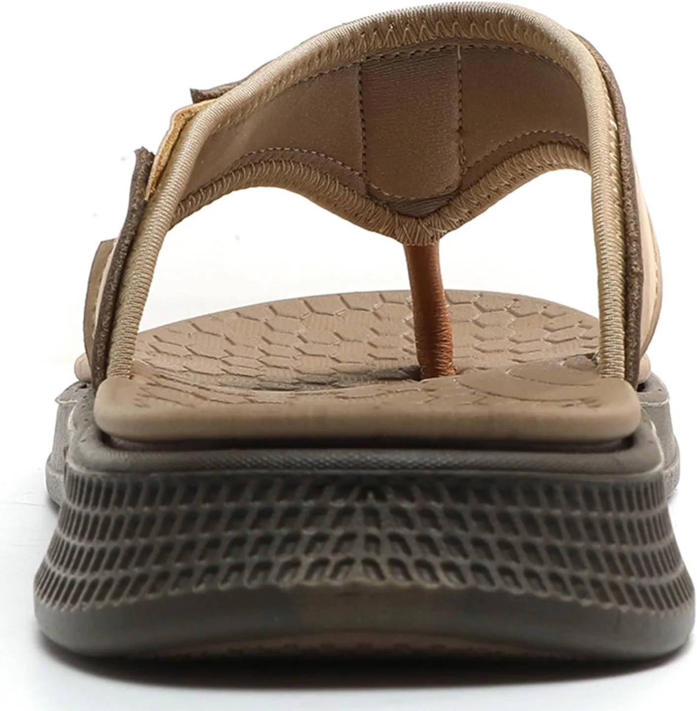 Quickshark Mens Flip Flops Leather Thong Sandals Arch Support Beach Slippers