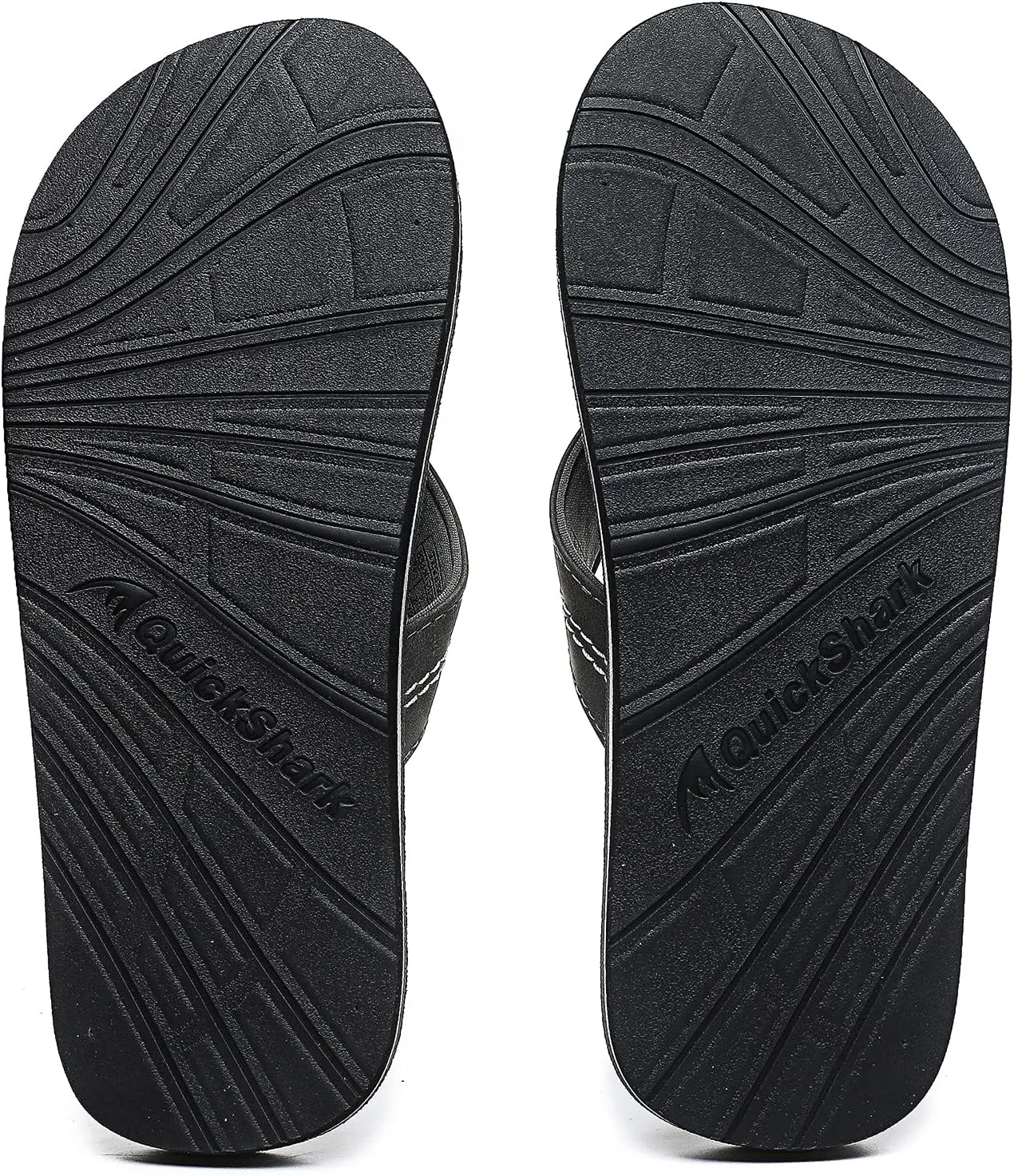 Quickshark Mens Flip Flops Leather Thong Sandals Arch Support Beach Slippers