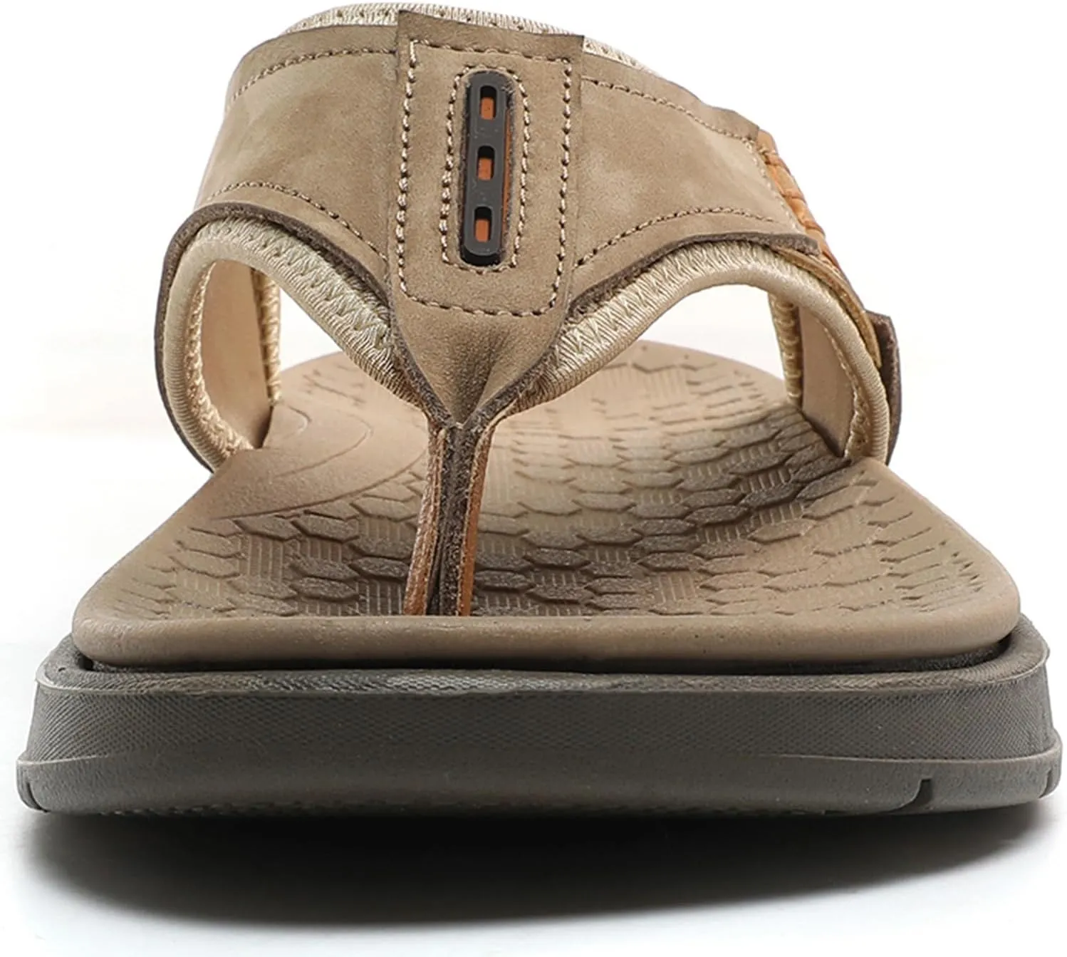 Quickshark Mens Flip Flops Leather Thong Sandals Arch Support Beach Slippers