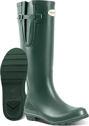 Rain Boots for Women Waterproof Rubber Boots Tall Knee High RainBoots Garden Boots Anti-Slip Wellington Rain Shoes
