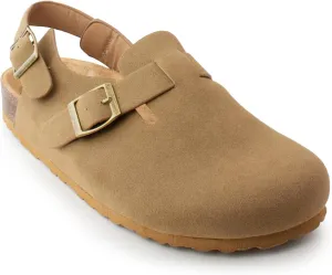 RF ROOM OF FASHION Women's Studded Footbed Cork Clog Antislip Slippers Buckle Mules House Sandals Potato Shoes