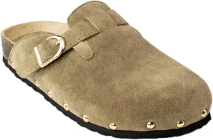 RF ROOM OF FASHION Women's Studded Footbed Cork Clog Antislip Slippers Buckle Mules House Sandals Potato Shoes