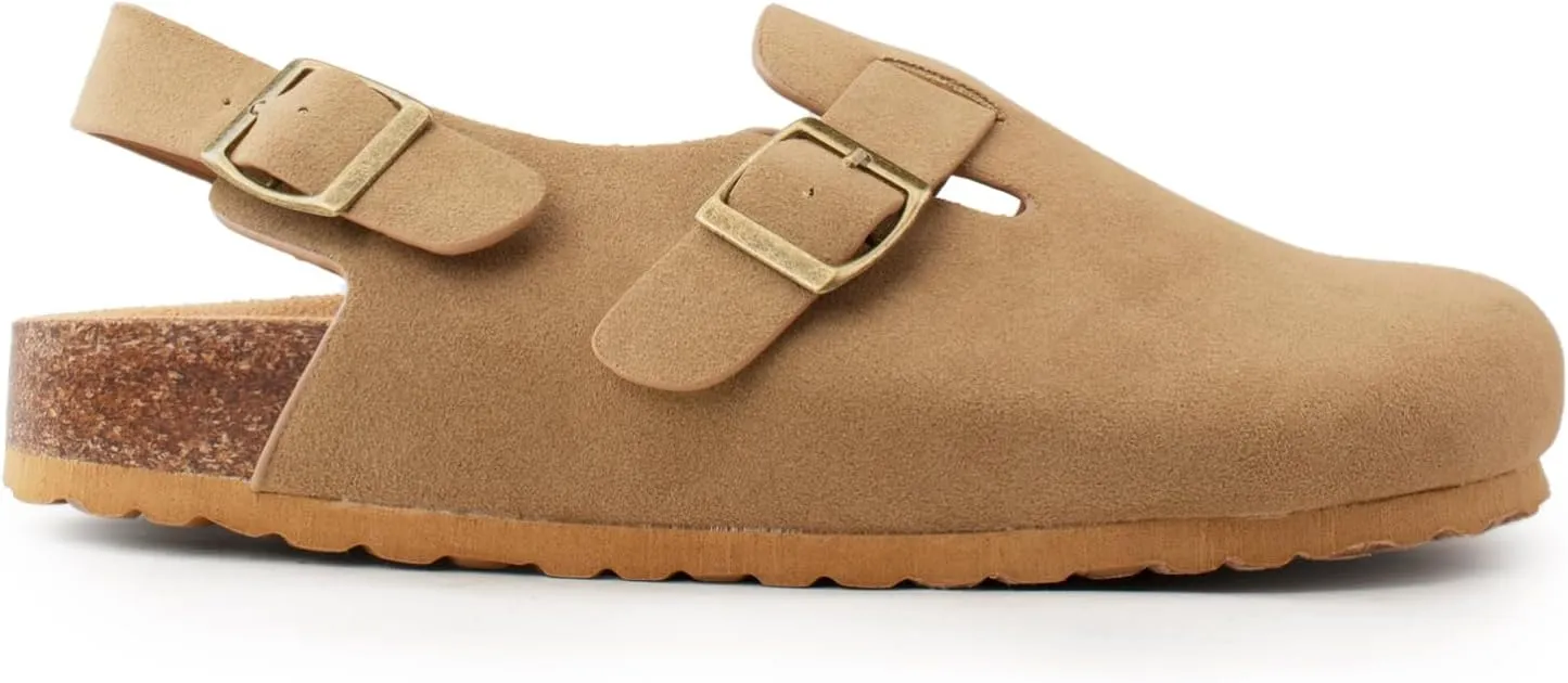 RF ROOM OF FASHION Women's Studded Footbed Cork Clog Antislip Slippers Buckle Mules House Sandals Potato Shoes