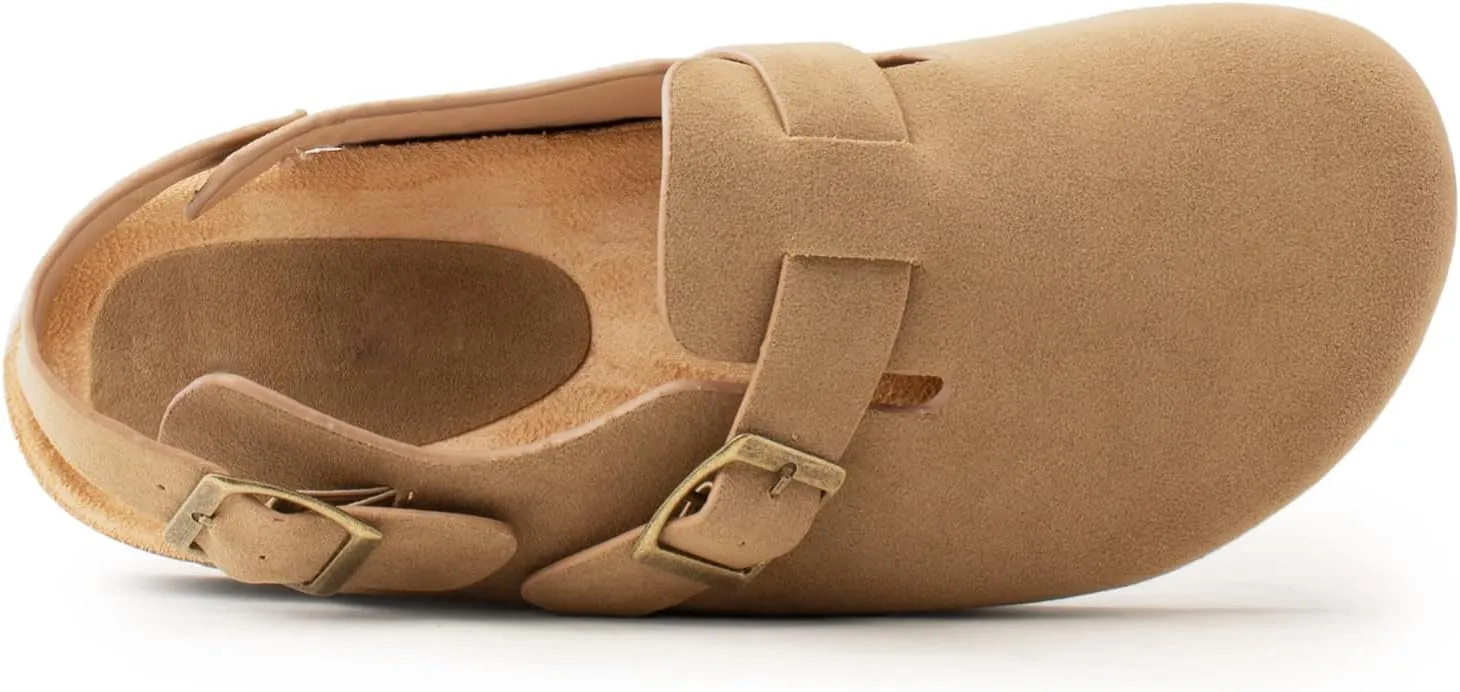 RF ROOM OF FASHION Women's Studded Footbed Cork Clog Antislip Slippers Buckle Mules House Sandals Potato Shoes