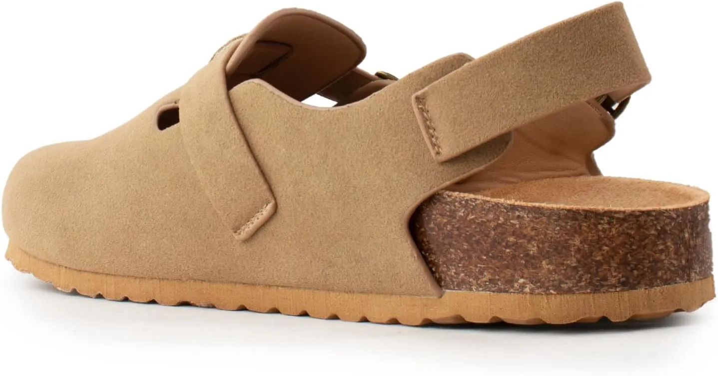 RF ROOM OF FASHION Women's Studded Footbed Cork Clog Antislip Slippers Buckle Mules House Sandals Potato Shoes