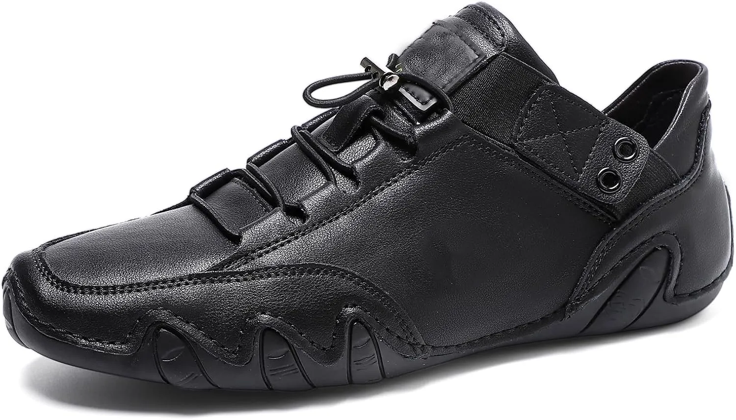 RiceelSor Ltalian Handmade Mens Casual Leather Ankle High Boots Slip-on Breathable Non-slip Soft Bottom Flat Loafers Waterproof Lightweight Chukka Booties