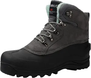 riemot Women's Men's Winter Boots Waterproof Snow Boots Insulated Furry Walking Mucker Yard Boots Warm Anti-Slip Ankle Hiking Skiing Boots Black Brown Grey Purple