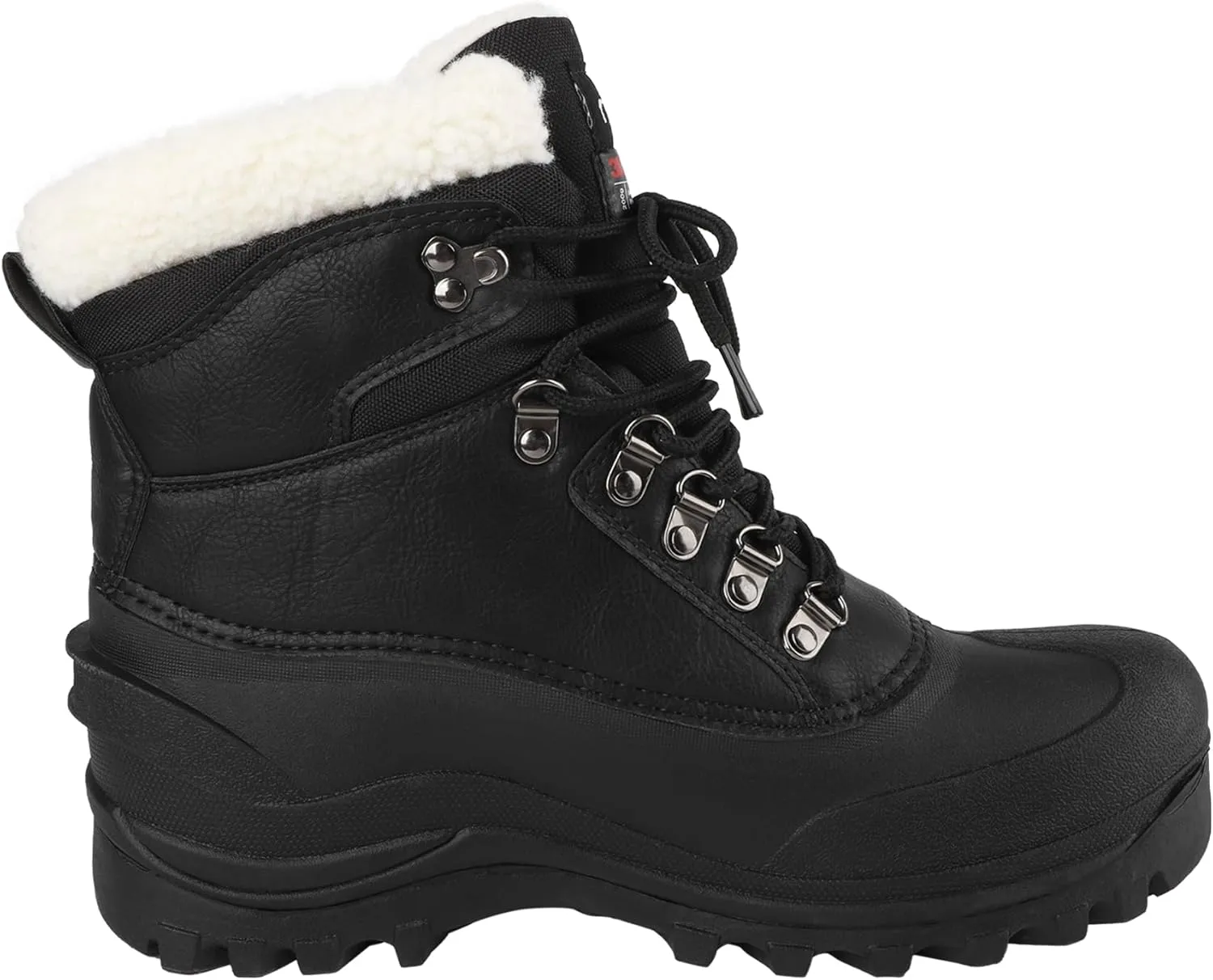 riemot Women's Men's Winter Snow Boots Waterproof Outdoor Boots Anti-slip Comfortable Boots Warm Fur Collar Shoes for Hiking Walking Camping Lace-up Shoes US 5-13 Black Brown