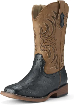 Rollda Kids Cowboy Boots Girls Cowgirl Boots Square Toe Boys Western Boots for Toddler/Little Kid/Big Kid