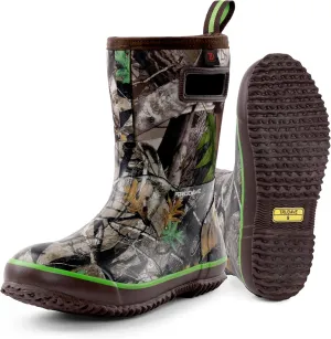 Rubber Boots for Men, Warm 4.5mm Neoprene Waterproof Insulated Rain Boots, Mid Calf All-Season Mud Boots for Outdoor Work Hunting (Size 6-13)