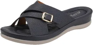 Rungion Summer Wedge Sandals for Women Slip On Dressy Comfortable Slides Sandals Lightweight Non-slip Platform Beach Shoes