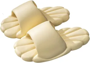 Rungion WomenS Cloud Slippers Cute Petal House Shower Shoes Quick Drying Bathroom Slides Light Non-Slip Outdoor Sandals