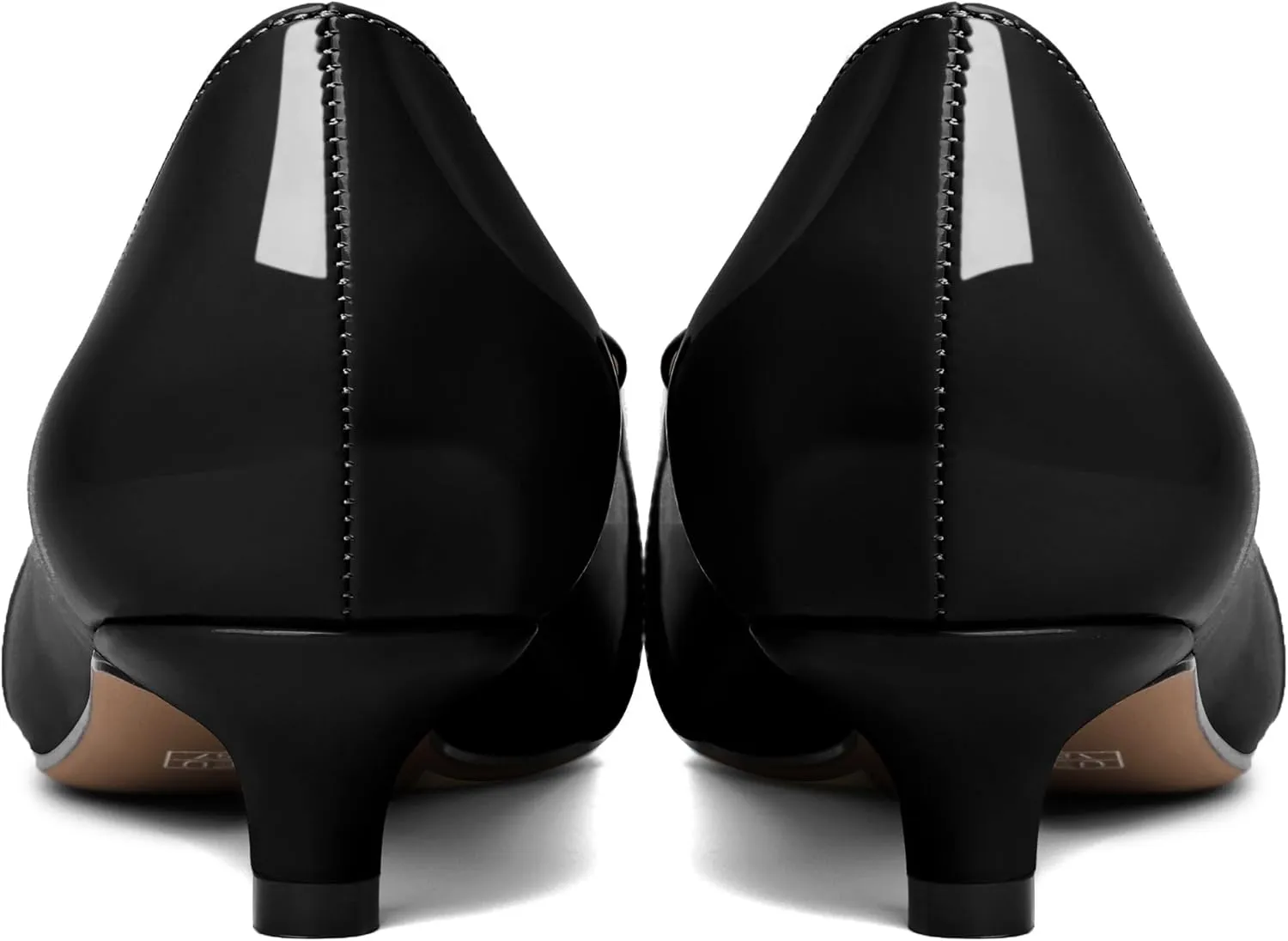 SAMMITOP Women's Low Kitten Heels Pointed Toe Metal Chain Slip On Loafers Pump Comfort Dress Work Wedding Shoes for Women 1.5 inch