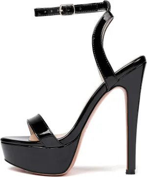 SAMMITOP Women's Open Toe Platform High Heeled Sandals Stiletto Dress Shoes