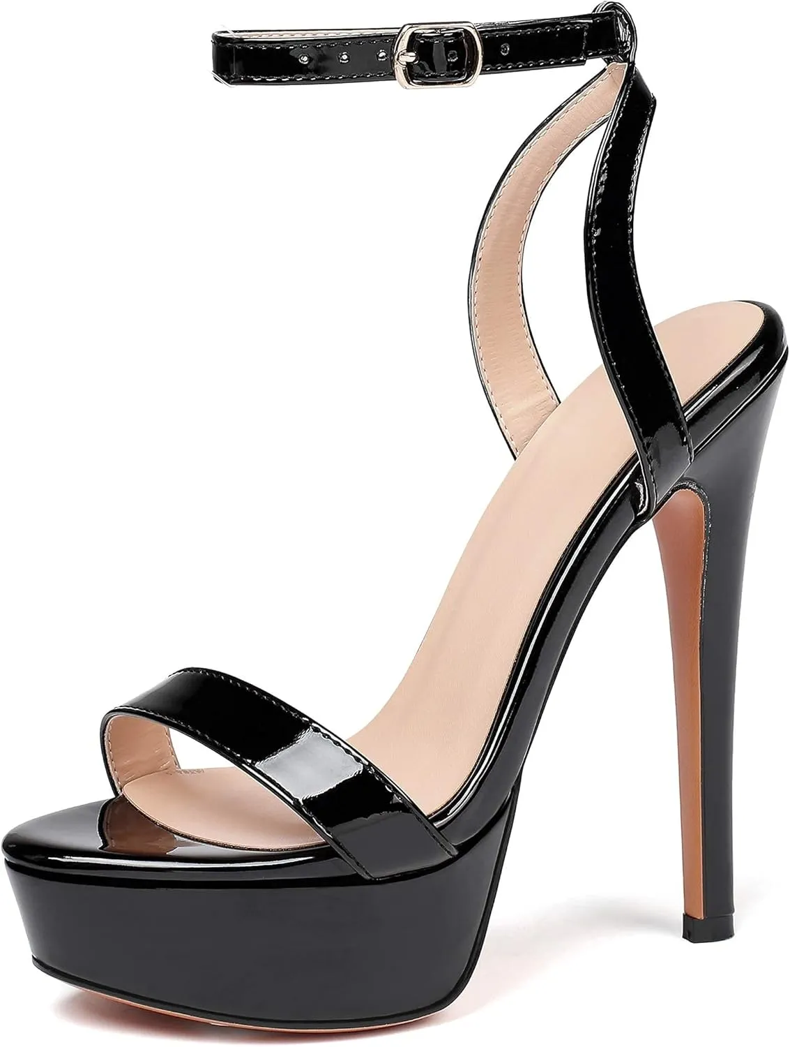 SAMMITOP Women's Open Toe Platform High Heeled Sandals Stiletto Dress Shoes
