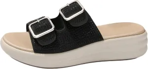 Sandals 2025 Wide Width Double Straps Slippers Soft Cushion Comfortable Walking Slip on Women Summer Shoes