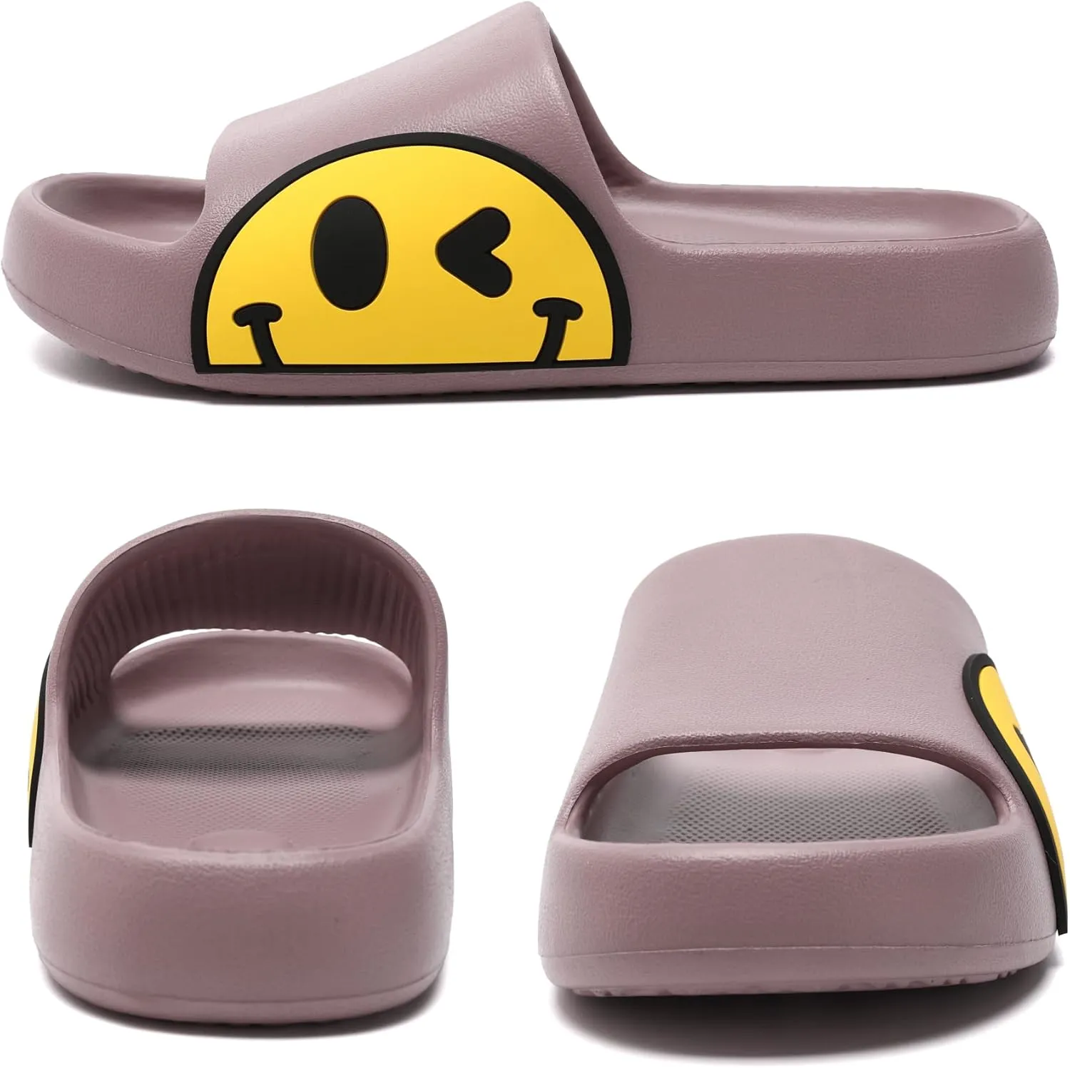 Sandals for Girls and Boys,Mens Slippers Sandals for Women,EVA Anti-Slip Indoor & Outdoor Kids Slippers Smile Face Open Toe Spa Bath Pool Gym House Casual Shower Shoes