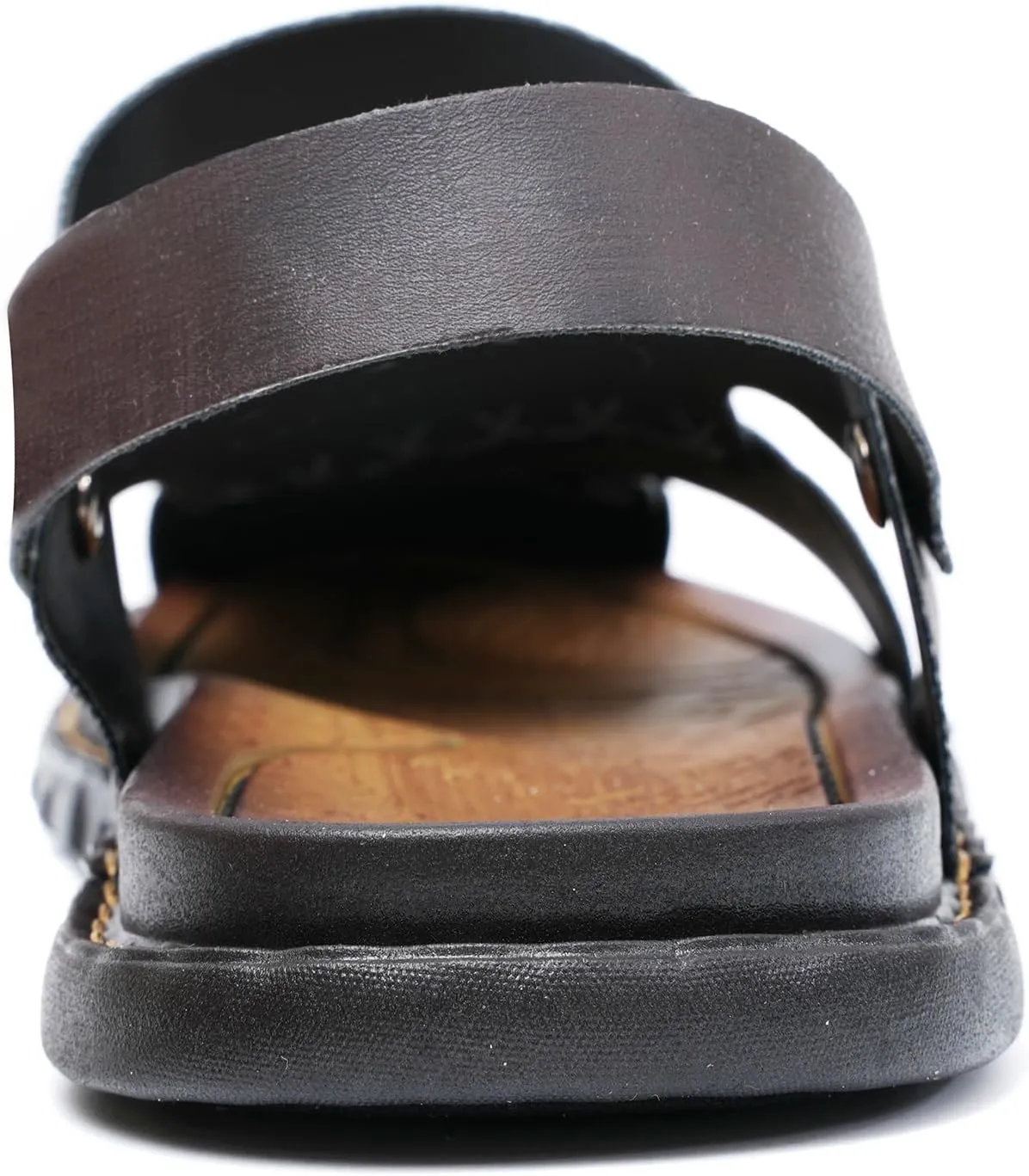 Sandals For Men Indoor and Outdoor Beach Casual Closed Toe Water Sandals Leather Slip On Two uses Waterproof Athletic Handmade Slippers Soft