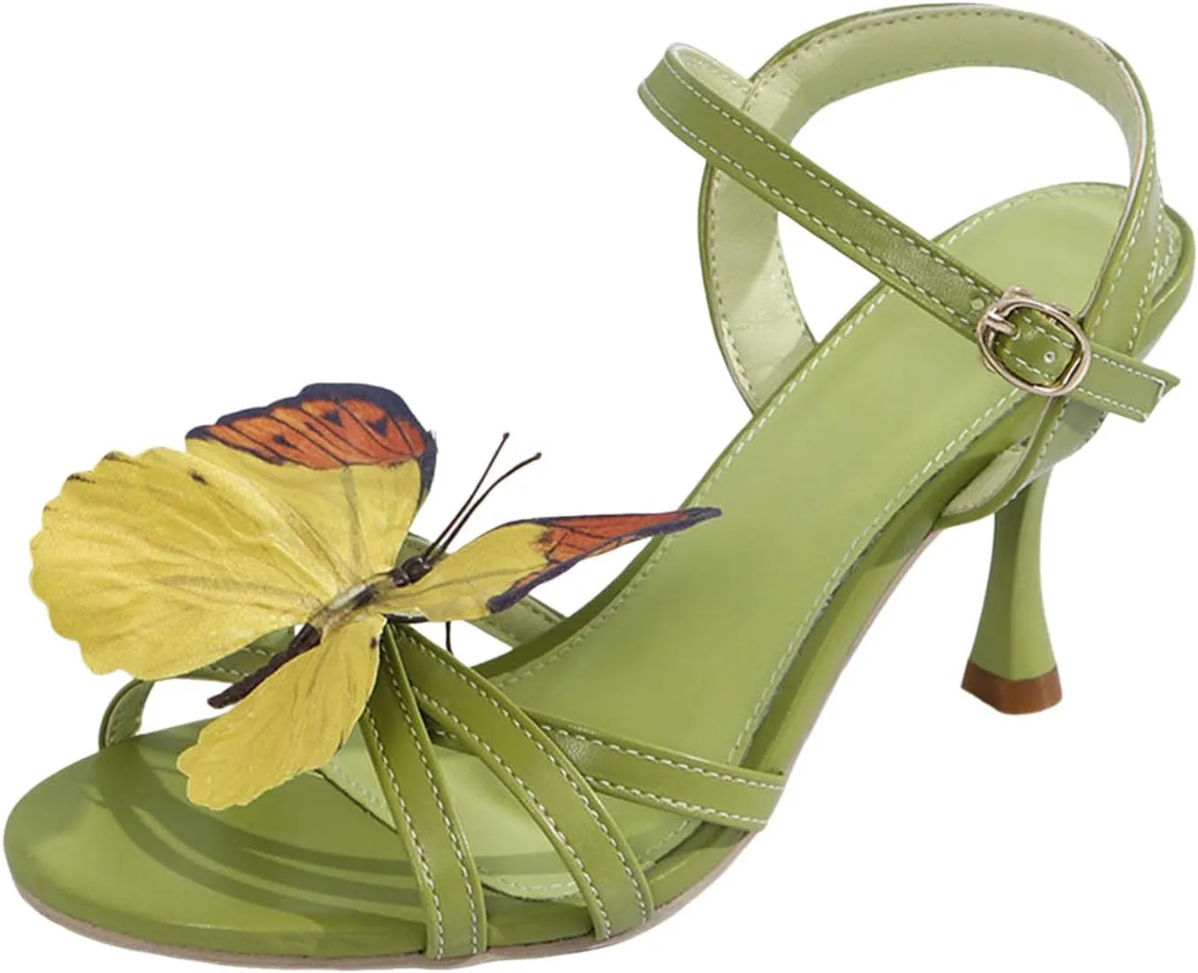 Sandals for Women 2025 Buckle Heels Stiletto Square Open Toe Sandals Mid Heeled Sandals Wedding Dress Shoes