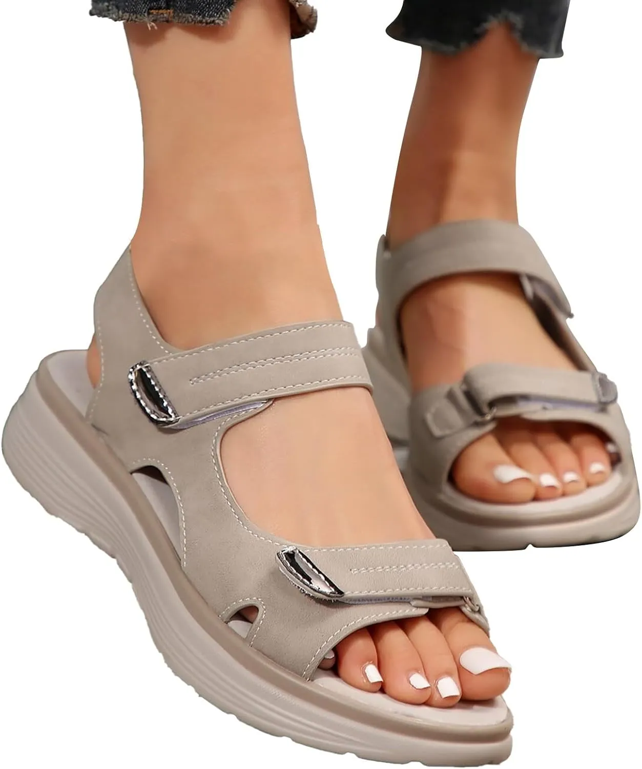 Sandals for Women 2025 Comfortable Orthopedic Walking Shoes with Arch Support Wide Feet Comfy Orthotic Recovery Shoes