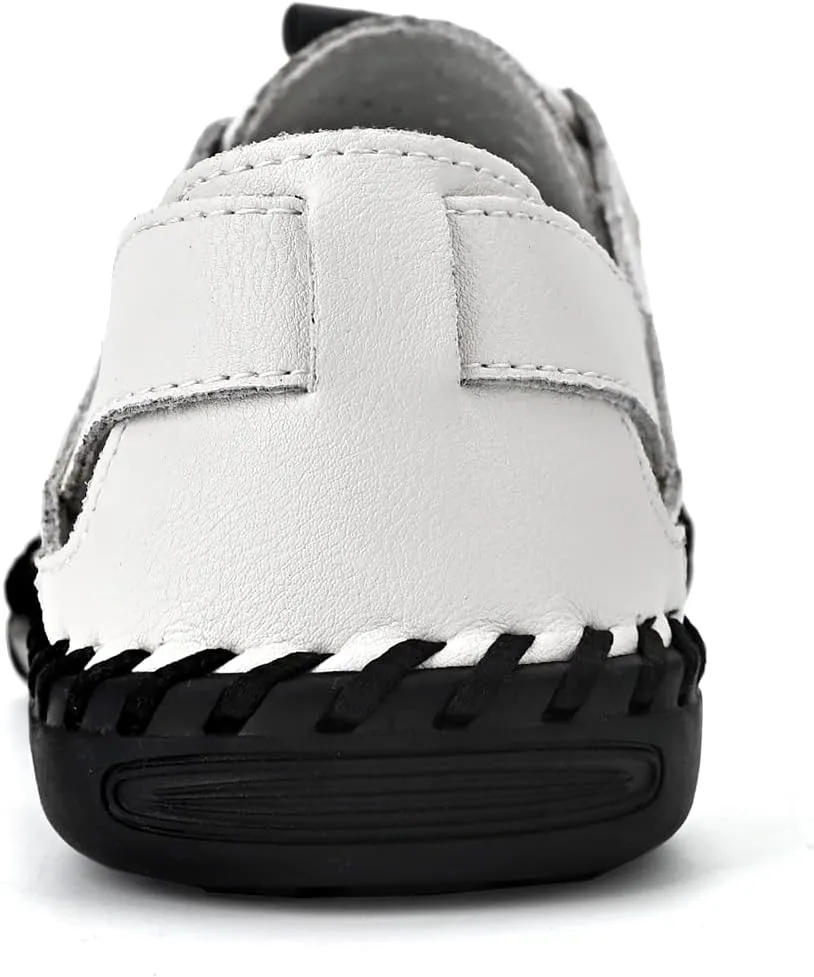 Sandals Man Slippers For Men Flip Flops Men's Closed Toe Summer Shoes Leather Breathable Outdoor Casual Shoe Beach Sport Hiking Work Male Brown Black Wide Big Size