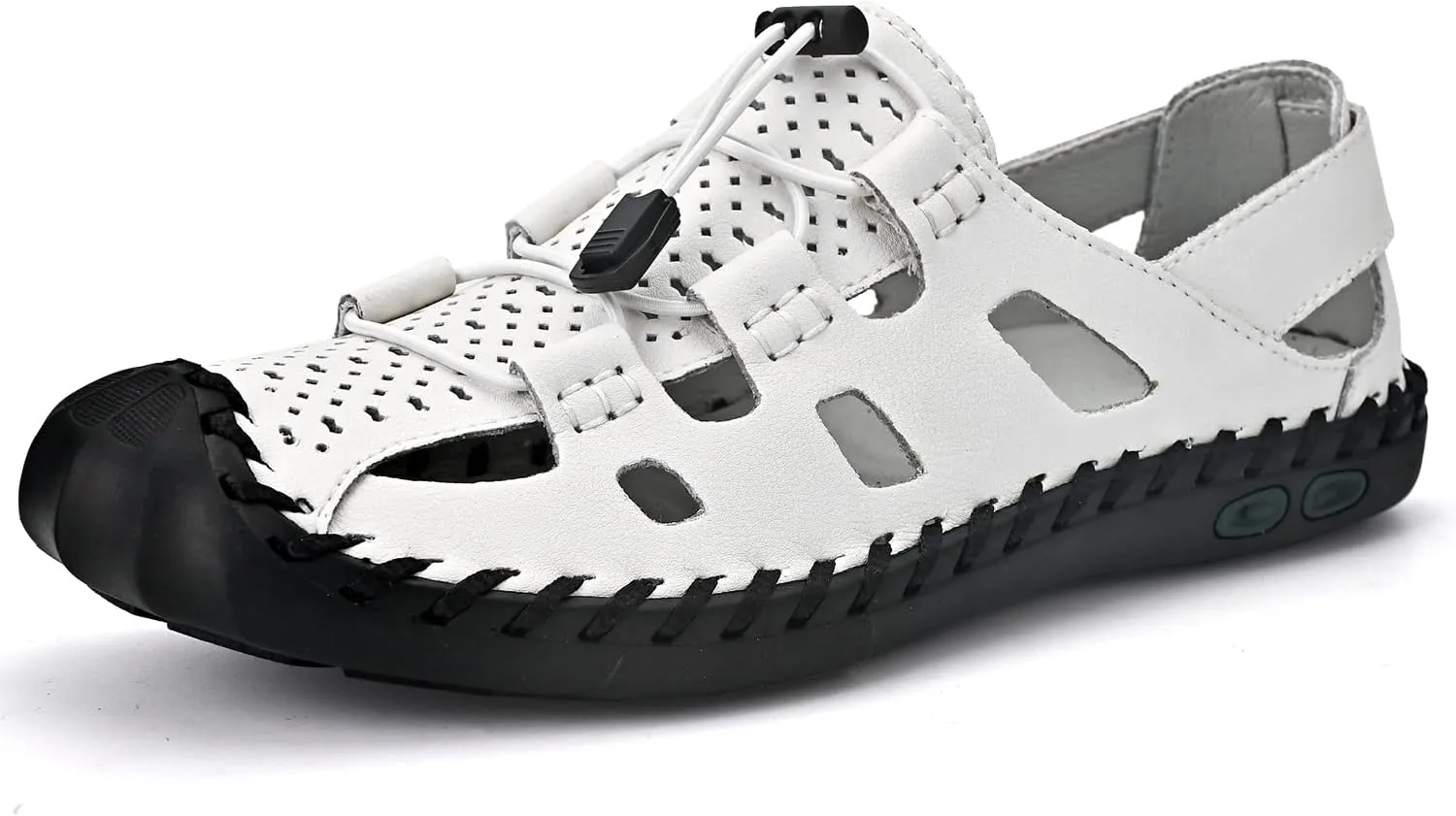 Sandals Man Slippers For Men Flip Flops Men's Closed Toe Summer Shoes Leather Breathable Outdoor Casual Shoe Beach Sport Hiking Work Male Brown Black Wide Big Size