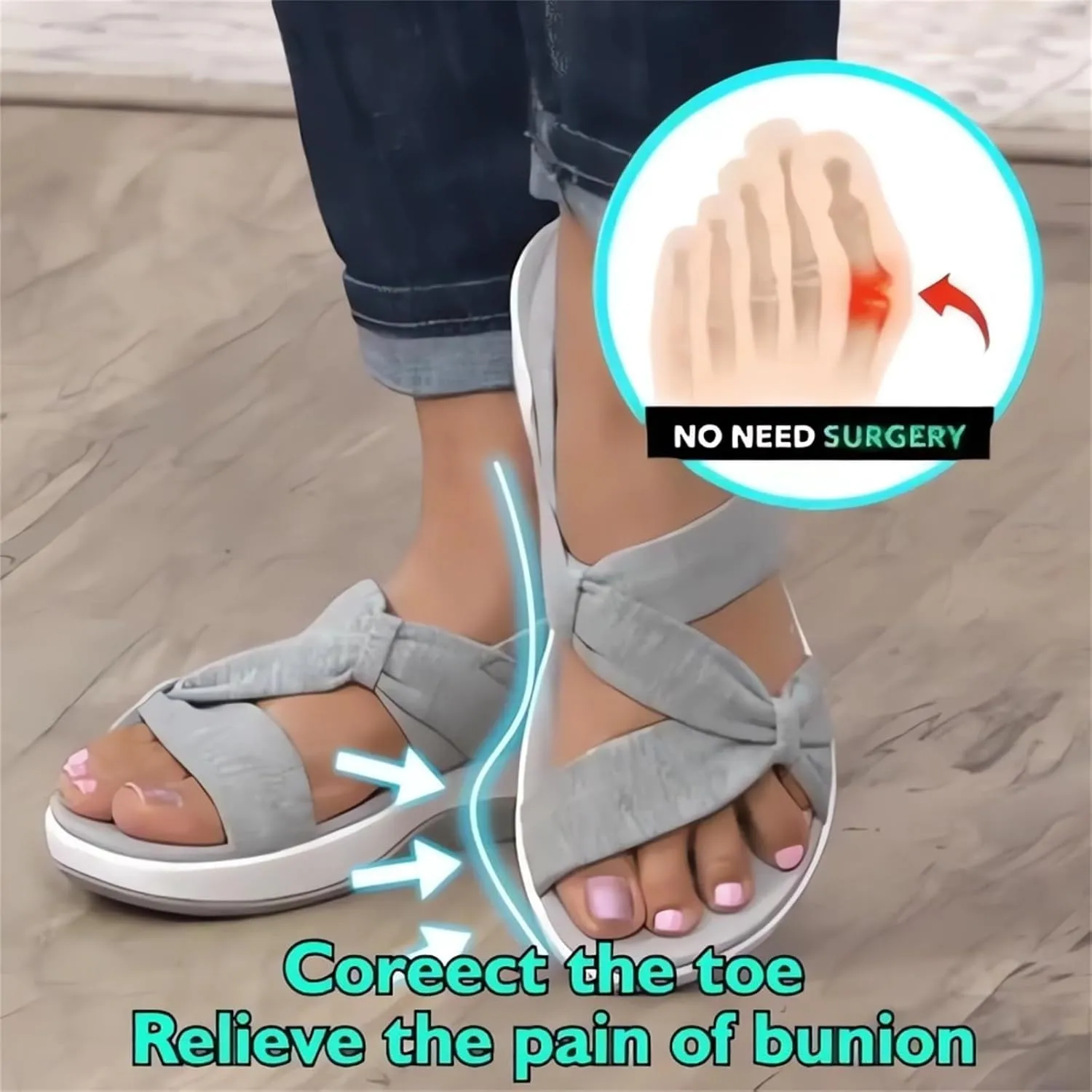 Sandals Women Comfortable Orthotic Sport Slippers with Ankle Strap Wide Width Arch Support Shoes Walking Beach Sandals