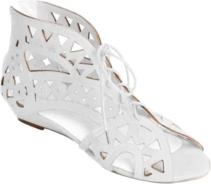 Sandals Women Dressy Summer Flat Fish Mouth Open Toe Cross Straps Lace up Hollow Slides Back Zipper Gladiator Sandals Lightweight Outdoor Ladies Shoes