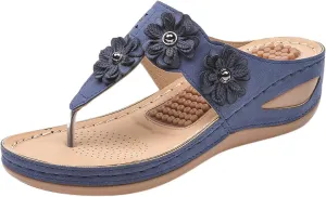 Sandals Women Wedge Shoes Summer Dressy Flip Flops Comfortable Orthopedic Platform Footwear Casual Walking Wedges Sandal Massage Arch Support Orthotic Sandals Slip-On Thong Slides Shoes