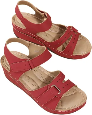 Sandals Womens Summer Wedge Sandals for Women Comfort Ankle Strap Walking Shoes Platform Beach Sandals Boho Sandal