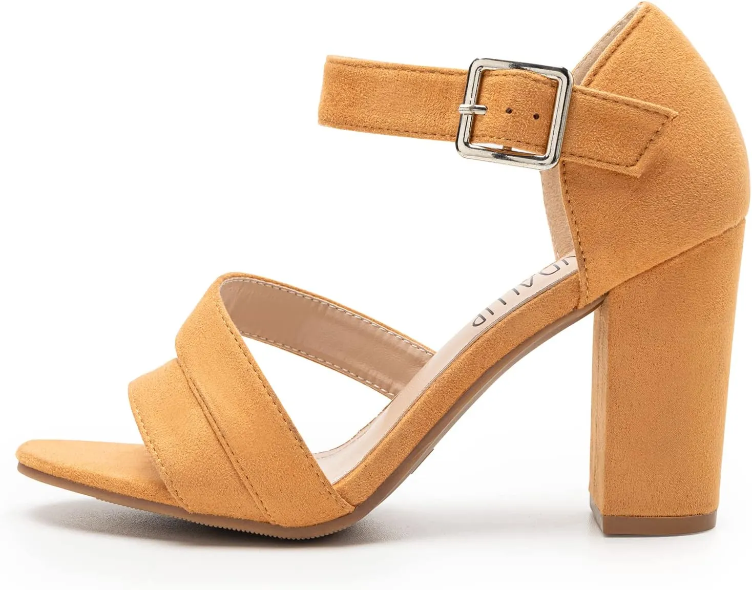 SANDALUP Women's Chunky Block High Heel Sandals with Open Toe Ankle Strap for Dress Wedding Party