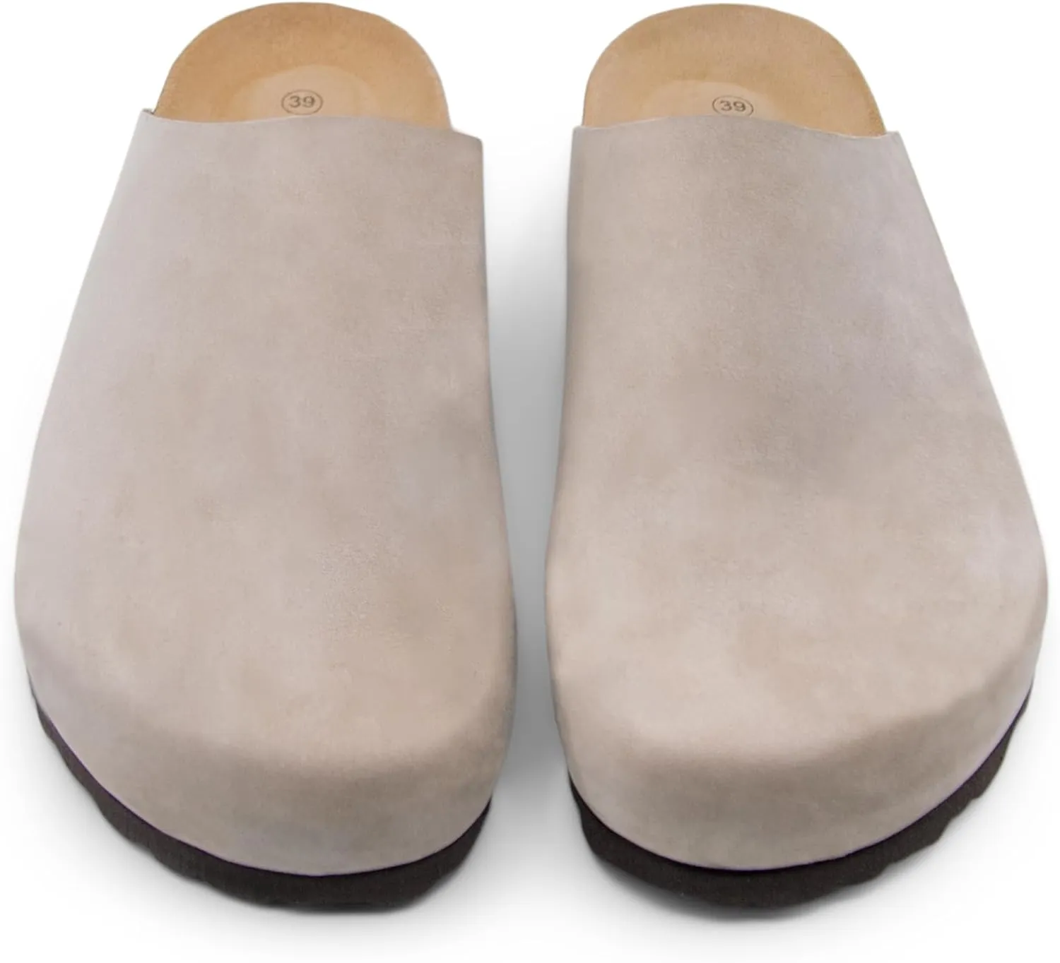 Sandgrens Handmade Unisex Cork Mules | European Top Grain Leather Sandals with Soft Suede Cushioned Footbed and EVA Rubber Sole | Bilbao