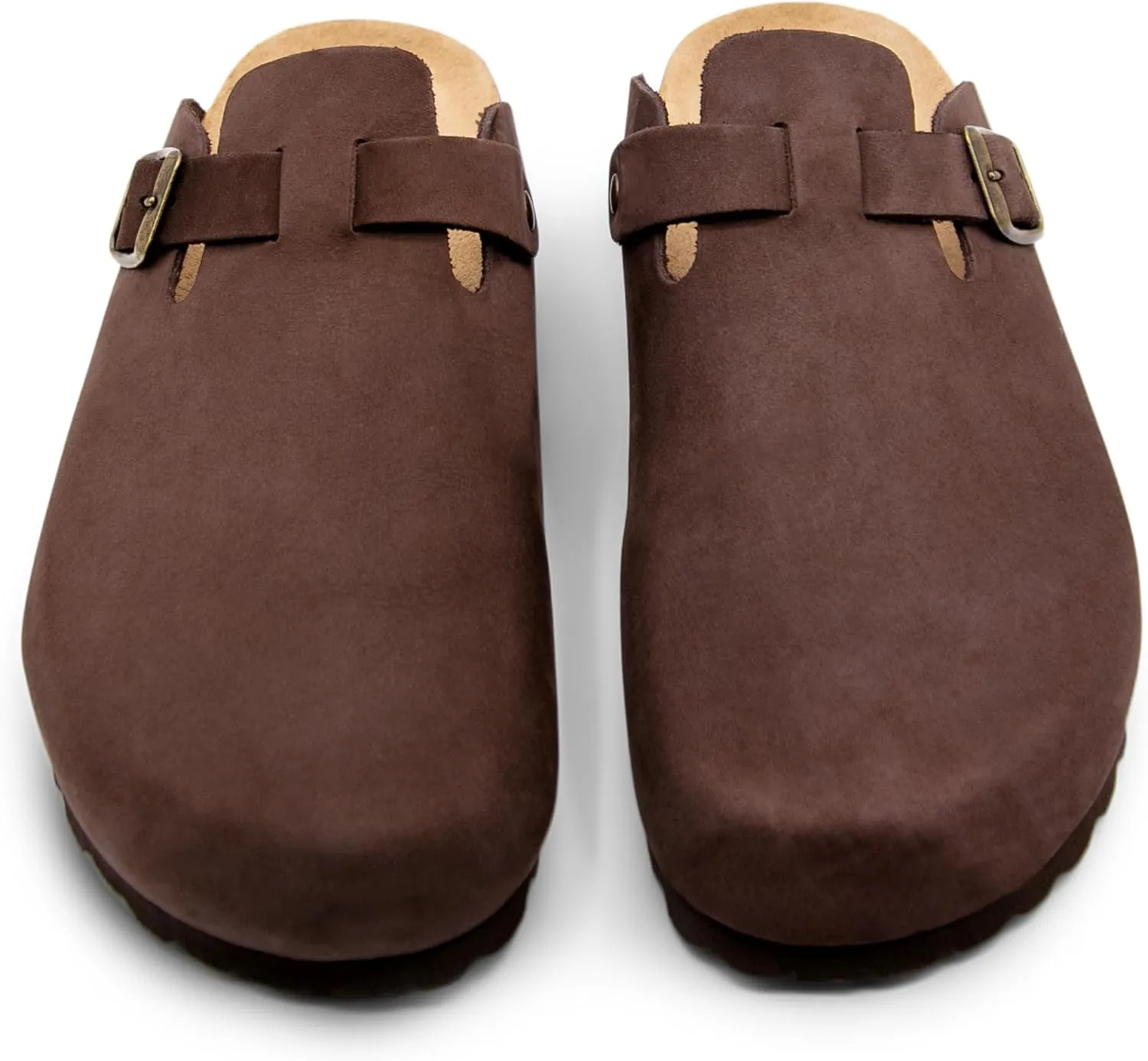 Sandgrens Handmade Unisex Cork Mules | European Top Grain Leather Sandals with Soft Suede Cushioned Footbed and EVA Rubber Sole | Toledo
