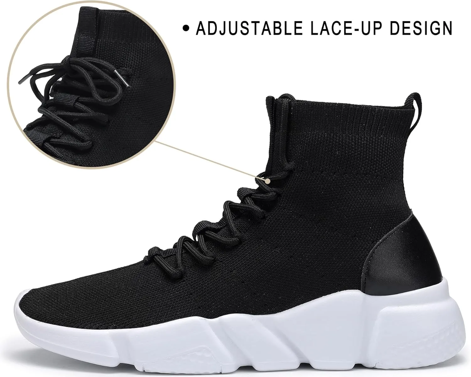 Santiro High Top Slip On Sneakers for Men Walking Tennis Shoes Lightweight Work Casual Gym Athletic Shoes