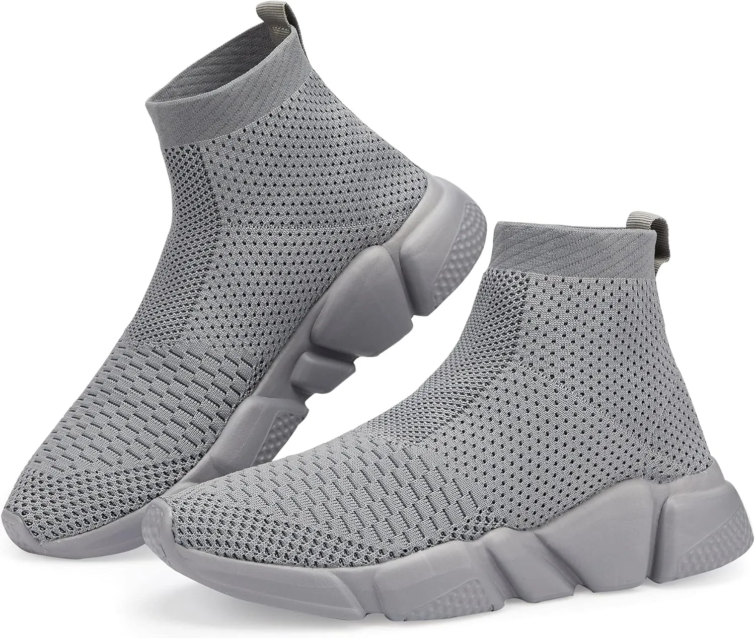 Santiro Walking Shoes for Men Lightweight High Top Sneakers Breathable Knit Athletic Running Shoes Fashion Gym Sports Shoes