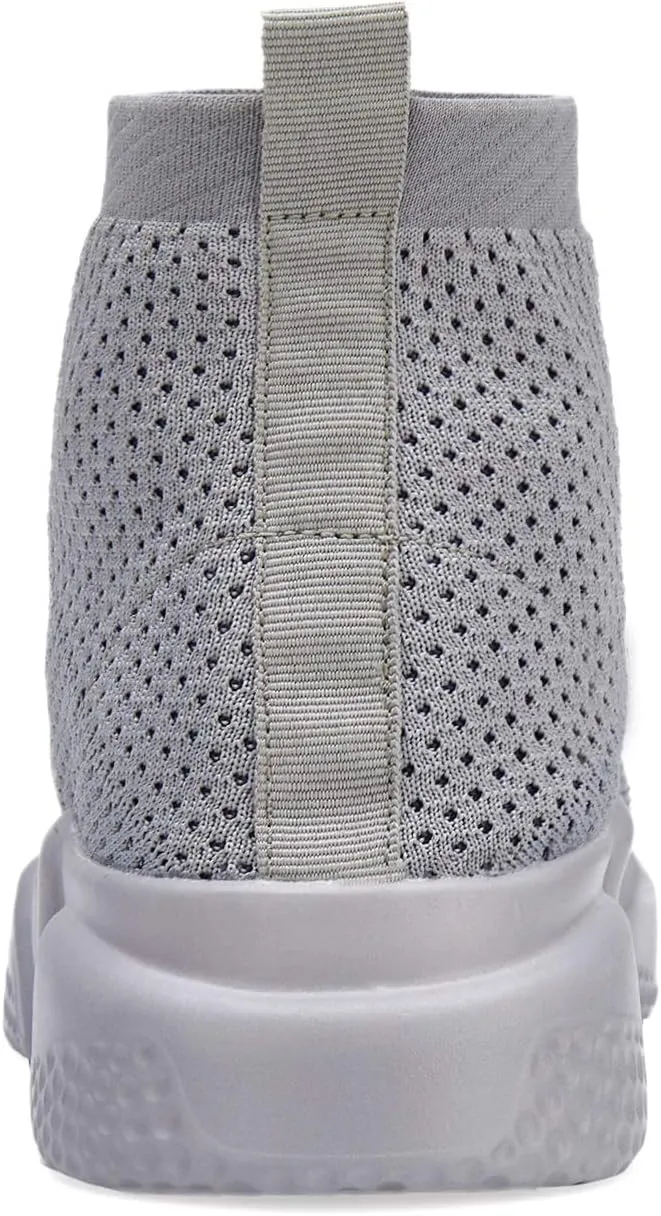 Santiro Walking Shoes for Men Lightweight High Top Sneakers Breathable Knit Athletic Running Shoes Fashion Gym Sports Shoes