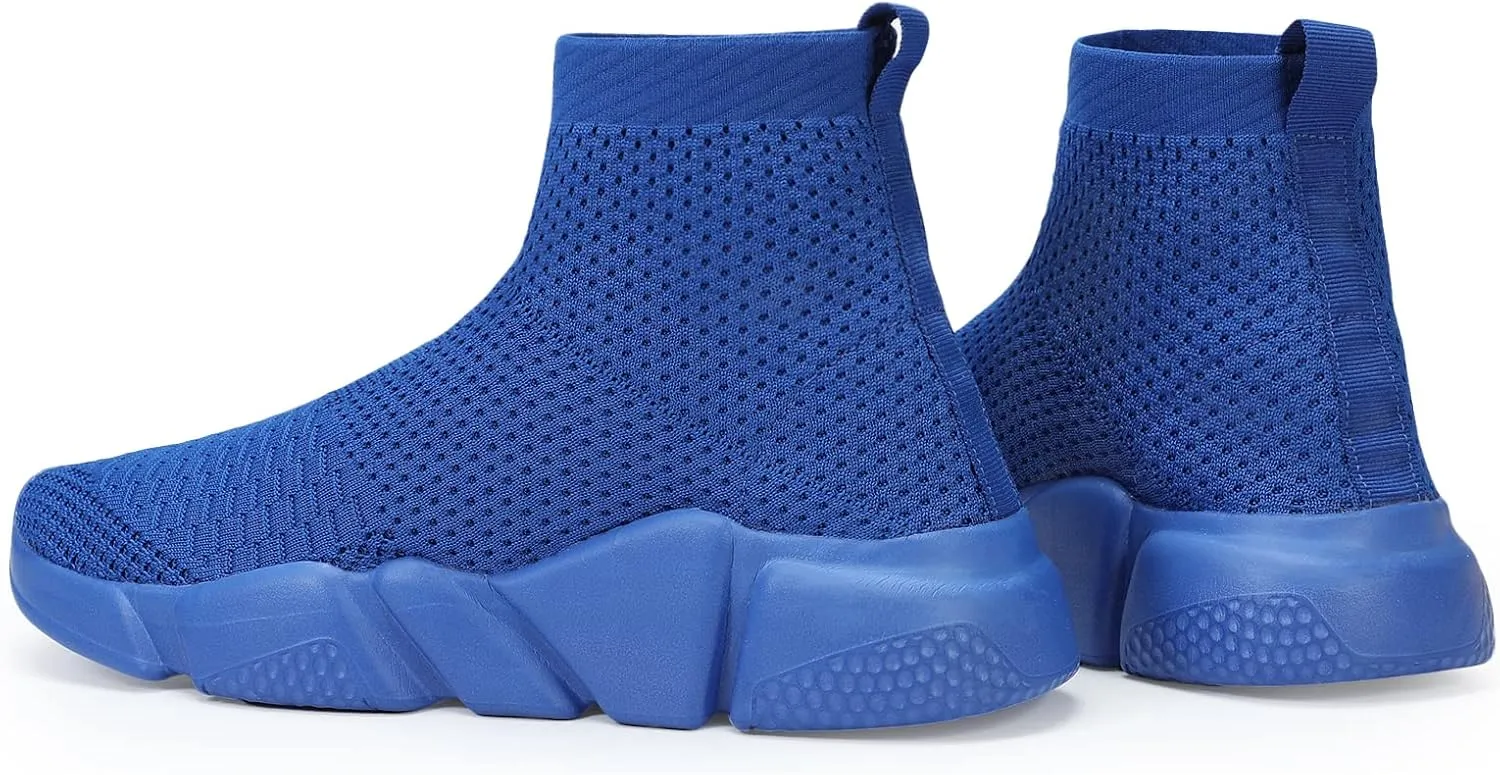 Santiro Walking Shoes for Men Lightweight High Top Sneakers Breathable Knit Athletic Running Shoes Fashion Gym Sports Shoes