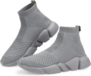 Santiro Walking Shoes for Men Lightweight High Top Sneakers Breathable Knit Athletic Running Shoes Fashion Gym Sports Shoes
