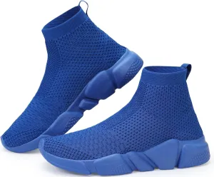 Santiro Walking Shoes for Men Lightweight High Top Sneakers Breathable Knit Athletic Running Shoes Fashion Gym Sports Shoes