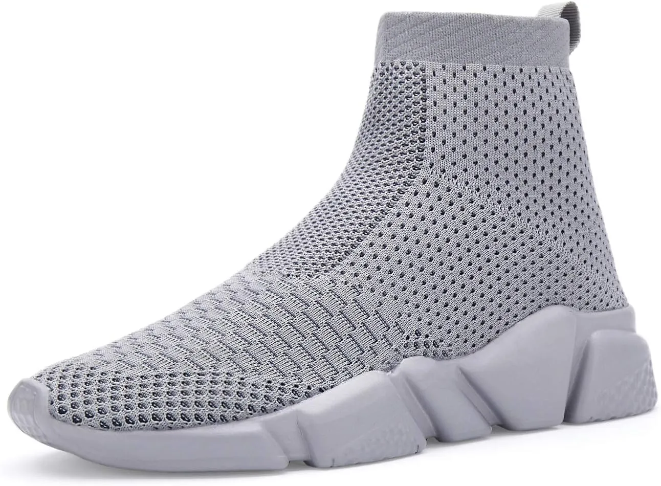 Santiro Walking Shoes for Men Lightweight High Top Sneakers Breathable Knit Athletic Running Shoes Fashion Gym Sports Shoes