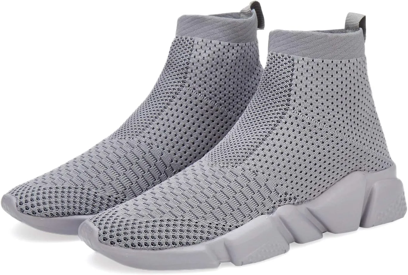 Santiro Walking Shoes for Men Lightweight High Top Sneakers Breathable Knit Athletic Running Shoes Fashion Gym Sports Shoes