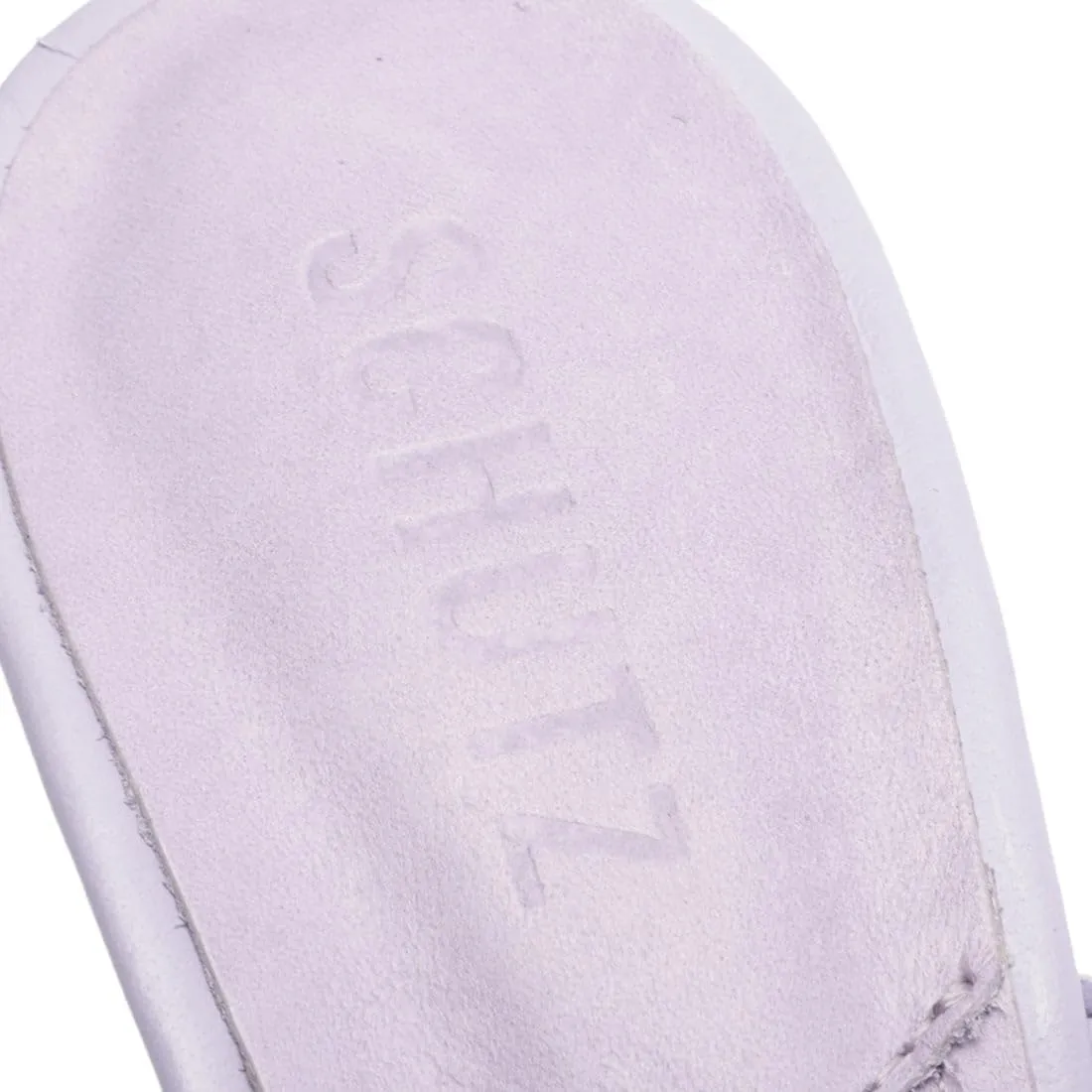 SCHUTZ Sinara Smoky Grape Wide Strap Slip On Open Toe Stiletto Mid Heel Sandals, 9.5