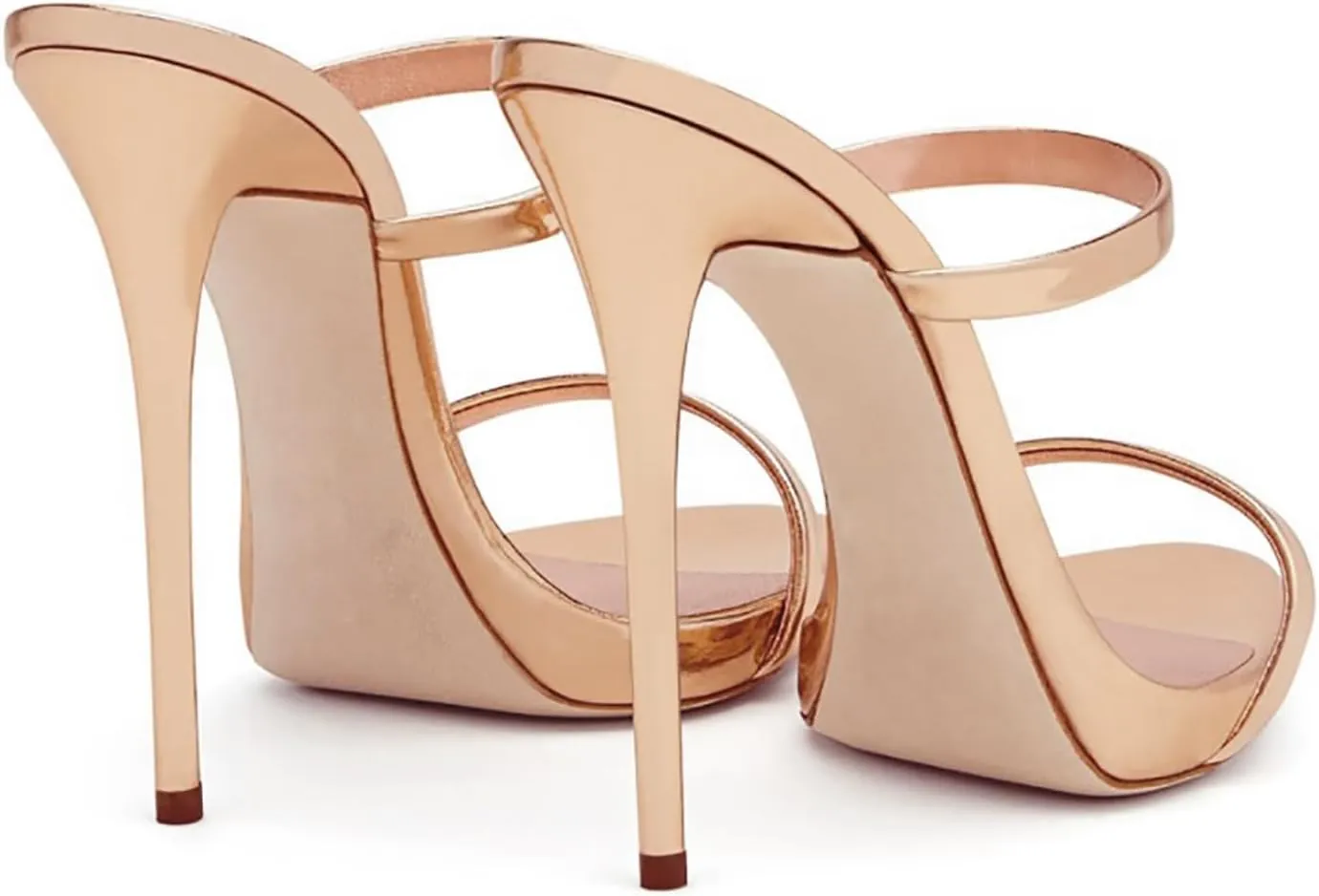 Sexy Open Toe women's sandals Platform Stiletto Gold heels Silver Women Two Straps Mules Slip on Slingback Party Prom Evening Dance Shoes