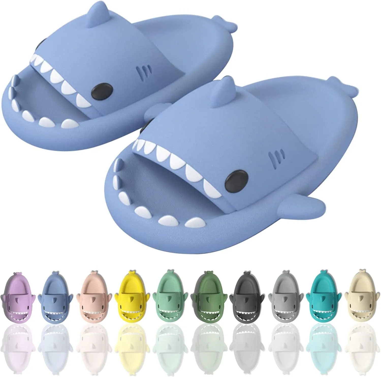 sharllen Shark Sandals Slides for Women Men Cute Novelty Cartoon Anti-Slip Open Toe Slides Summer Lightweight Shark Sandals