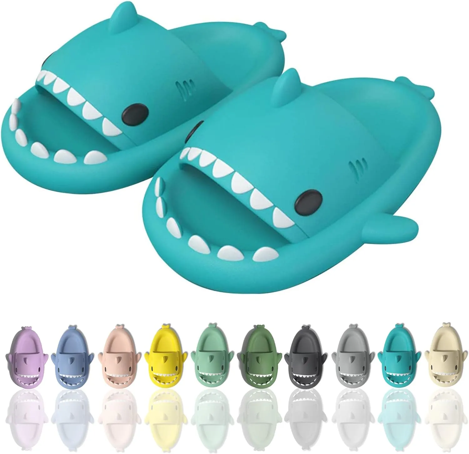 sharllen Shark Sandals Slides for Women Men Cute Novelty Cartoon Anti-Slip Open Toe Slides Summer Lightweight Shark Sandals
