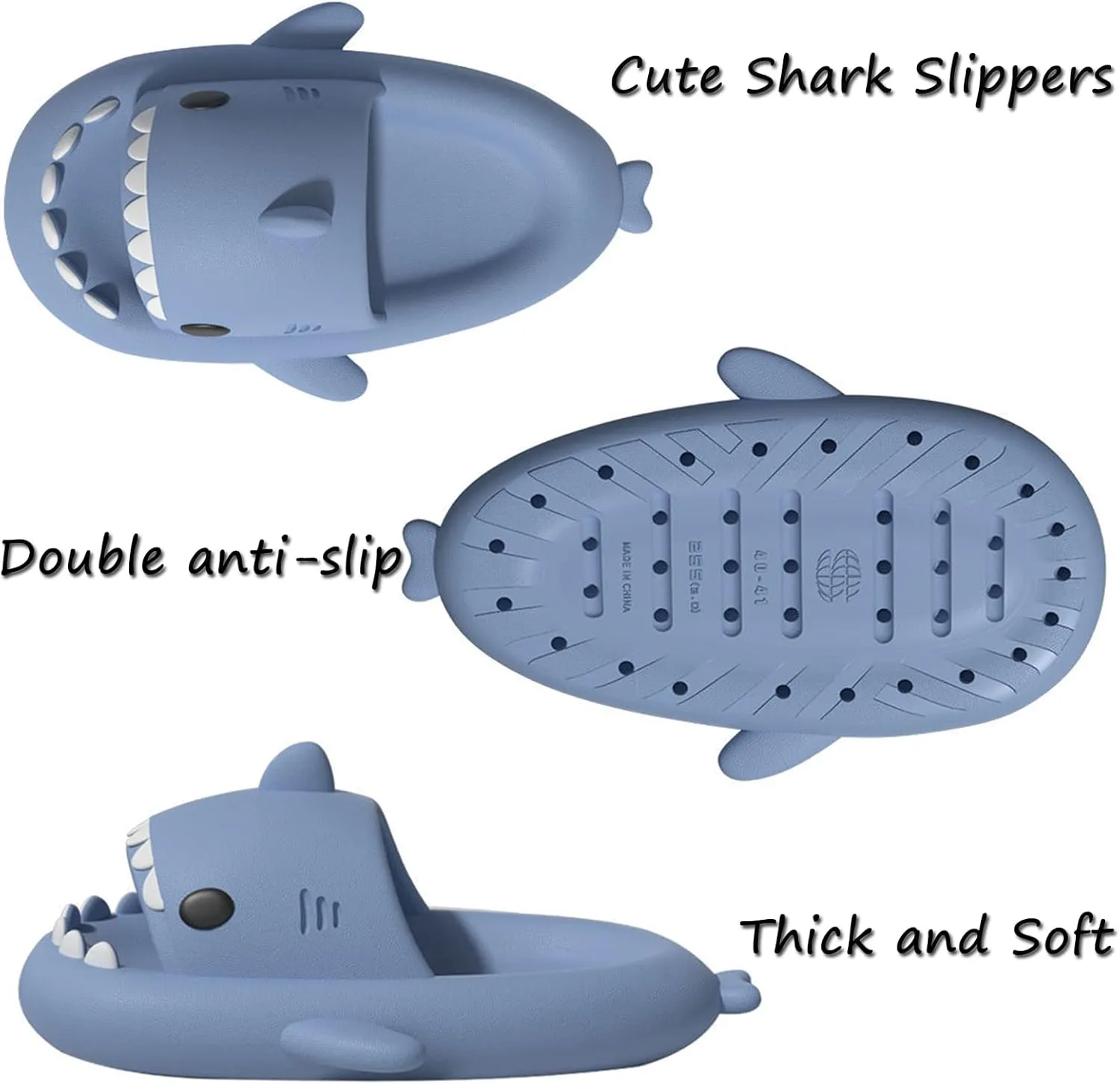 sharllen Shark Sandals Slides for Women Men Cute Novelty Cartoon Anti-Slip Open Toe Slides Summer Lightweight Shark Sandals