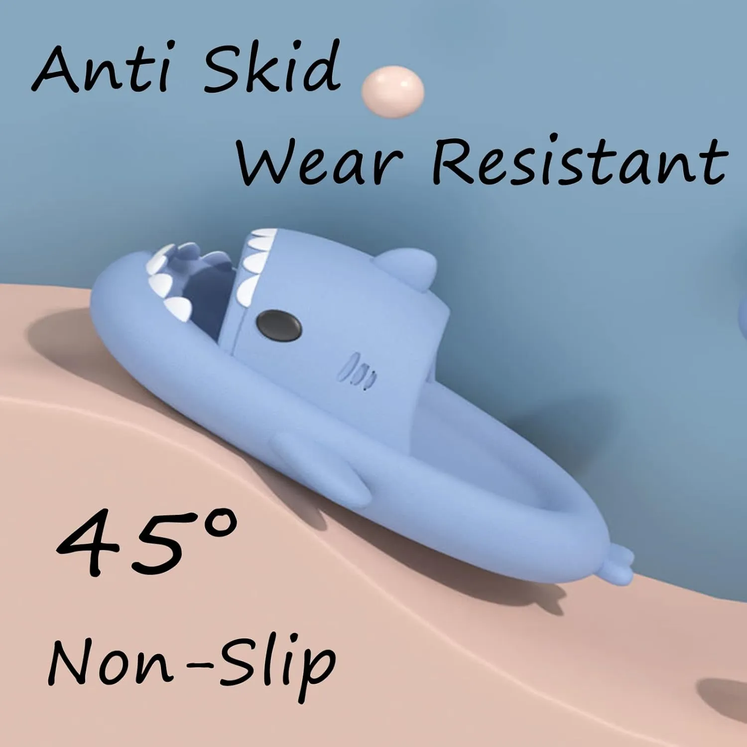 sharllen Shark Sandals Slides for Women Men Cute Novelty Cartoon Anti-Slip Open Toe Slides Summer Lightweight Shark Sandals