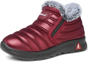 SHIBEVER Women Winter Snow Boots: Womens Waterproof Fur Lined Warm Boot Outdoor Walking Comfortable Slip On Zipper Ankle Booties