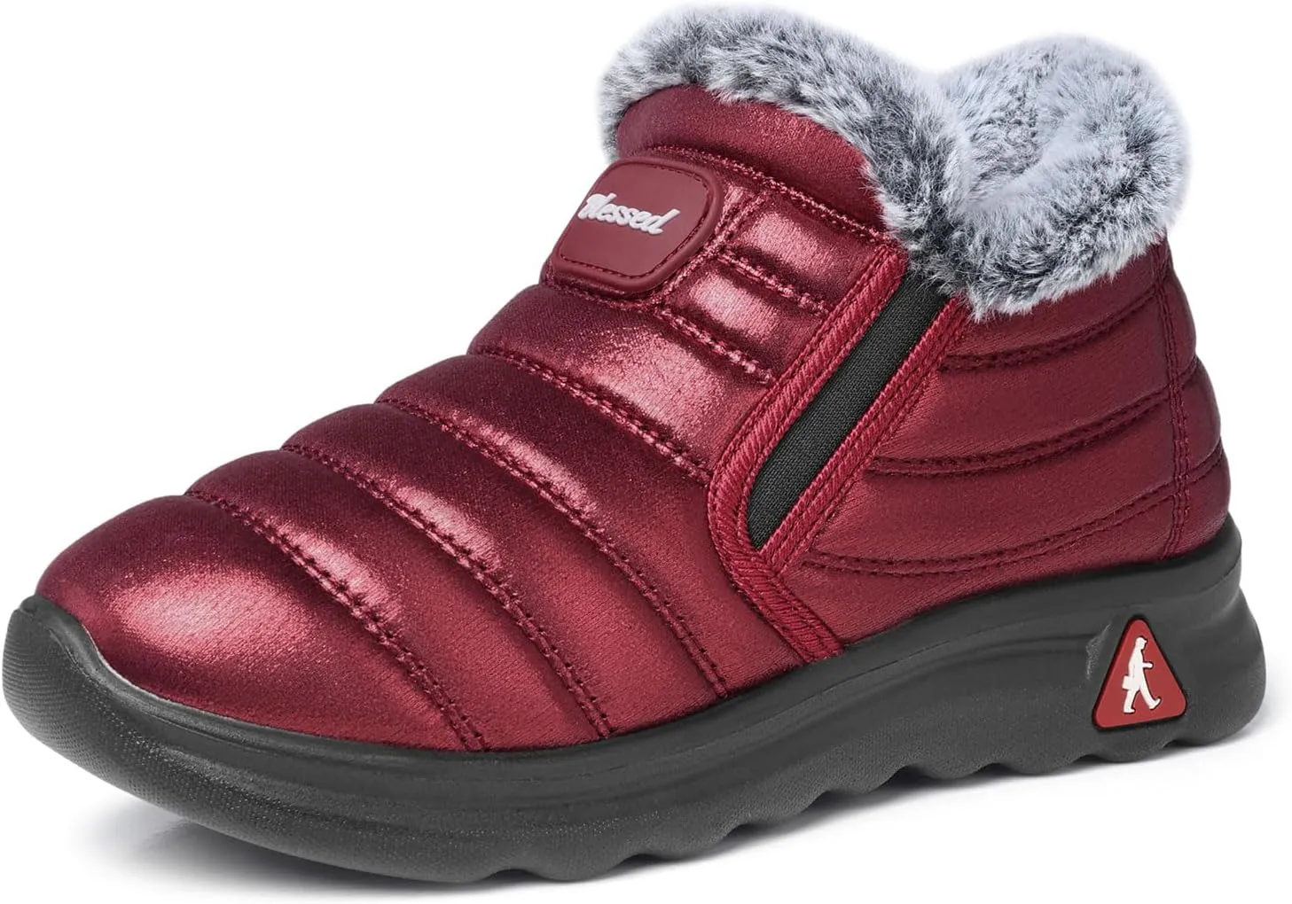 SHIBEVER Women Winter Snow Boots: Womens Waterproof Fur Lined Warm Boot Outdoor Walking Comfortable Slip On Zipper Ankle Booties